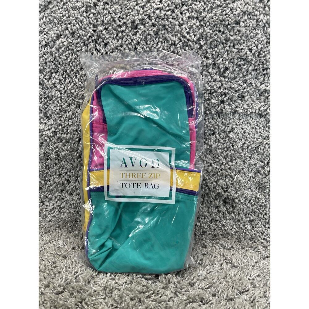 Vintage Original Multi Color 80s 90s Shaving Traveling Bag Colorful Rare - Picture 2 of 12